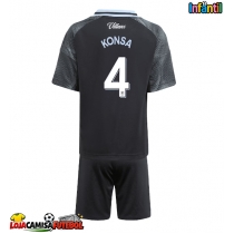 Camisa de Futebol Aston Villa Ezri Konsa #4 Equipamento Secundário Infantil 2025-26 Manga Curta (+ Calças curtas)